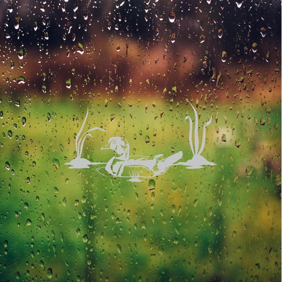 StickerChef Etched Glass Vinyl Decal Duck in Marsh Entry Way Cabinet Stickers