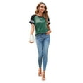 thumbnail image 6 of Women's Short Sleeve Shirts Crewneck Loose Casual Summer Cotton Tees Tops, 6 of 7
