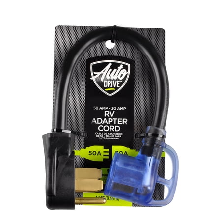 AUTO DRIVE VEHICLE ADRVCD30F50M, BLACK PVC 1.5′ RV ADAPTER CORD, FOR RECREATIONAL VEHICLE WITH EASY TO INSTALL 1 PIECE 1 PACK STW