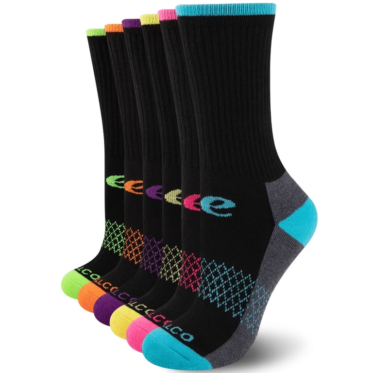 Womens Athletic Crew Socks, Cushioned Moisture-Wicking, 6-Pack photo 1