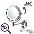 thumbnail image 4 of Jerdon 8-inch Diameter Makeup Mirror with LED Lighting - 5X-1X Magnification, Chrome Finish-Model HL165CD, 4 of 8