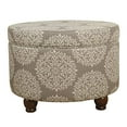 thumbnail image 1 of HomePop Storage Ottoman - Brown Medallion, 1 of 2
