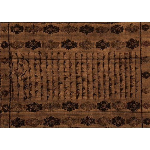Ahgly Company Machine Washable Indoor Rectangle Abstract Orange Modern Area Rugs, 3' x 5'