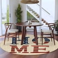 thumbnail image 3 of Round Area Rug 8 Ft, Khaki Vintage Washable Non-Slip Circle Carpet for Living Room/Bedroom, American Flag Retro Art Rustic Collection Low-Profile Large Area Rugs for Indoor, 3 of 8
