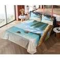 thumbnail image 4 of Ambesonne Beach Fitted & Top Sheet Set with Shams, Exotic Palm Tree Ocean, Multicolor, 4 of 5
