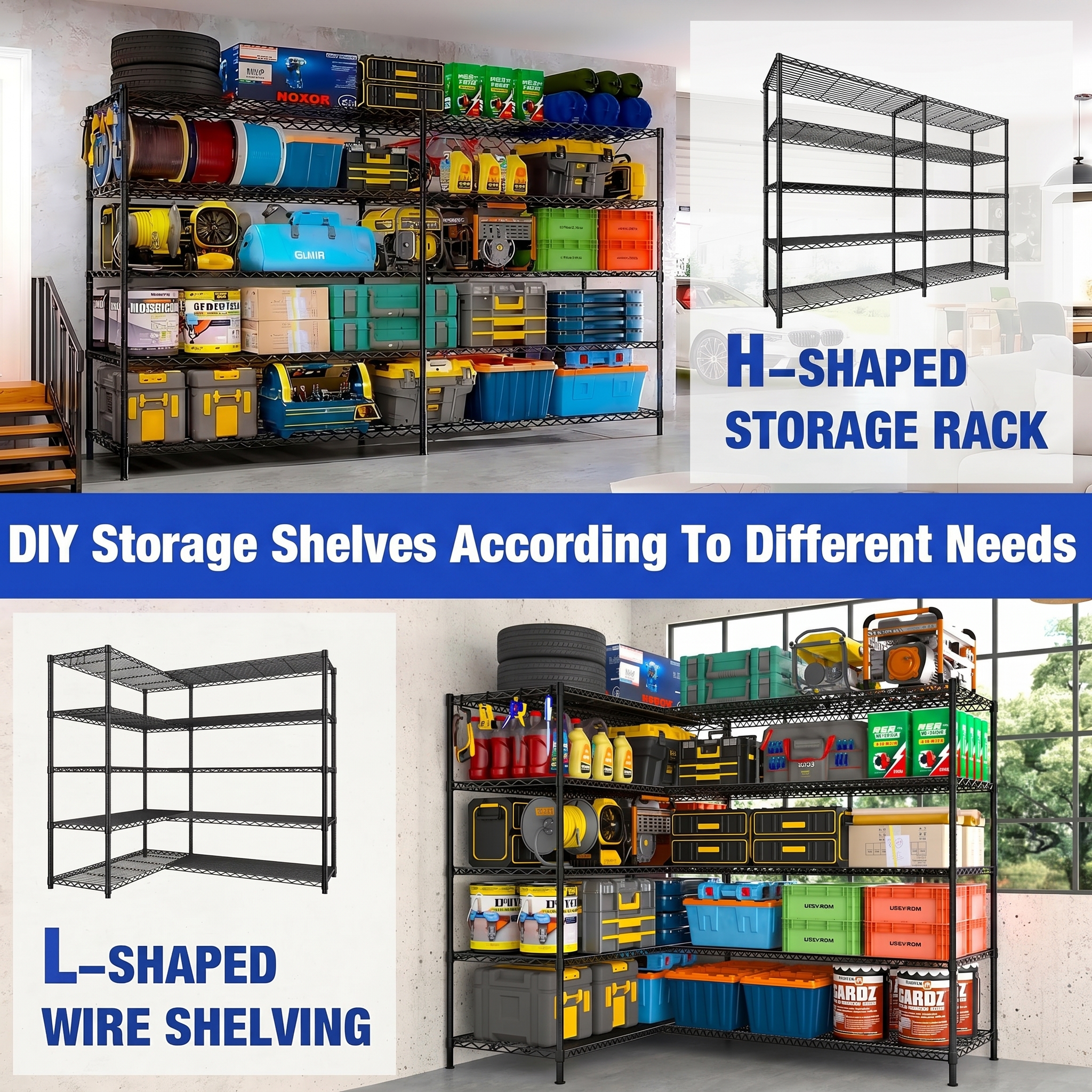 TrumanPick 72"W 5-Tier Wire Shelving Unit, 76"H, Black photo 7