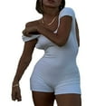 thumbnail image 1 of Women Solid Color Playsuit Sleeveless Backless Skinny Short Jumpsuit Summer Club Rompers Streetwear, 1 of 6