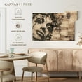 thumbnail image 5 of Elephant Stock Ink Woman Portrait Wall Art - Horizontal Canvas Wall Art - Living Room Wall Decor - People Canvas - Brown And Beige Decor - 51" x 34", 5 of 8
