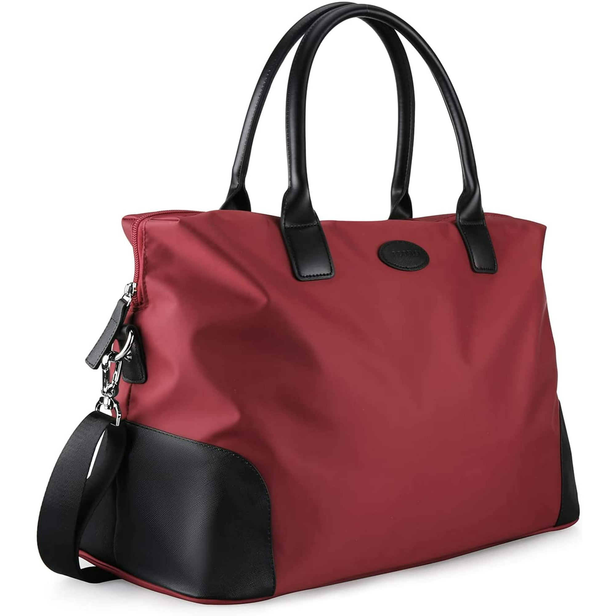 Ffiy Duffle Bag Weekender Bag Nylon Overnight Bag Travel Tote Carry On Bag With Trolley Sleeve For Travel Sports Red Other 16 X 8 X 11 Inches