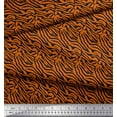 thumbnail image 1 of Soimoi Orange Cotton Cambric Fabric Tiger Animal Skin Print Fabric by Yard 58 Inch Wide, 1 of 3