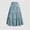 Blue, variant on FengLS Midi Skirt for Women High Waist with Buttons Zipper Long Skirt Flowy A-Line Tiered Ruffle Skirt Casual Solid Elastic Waist Half Skirt
