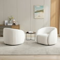 thumbnail image 2 of SEYNAR Modern Velvet 360 Degree Swivel Accent Armchair Set of 2,Upholstered Round Barrel Side Chair for Living Room, 2 of 10