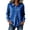 Blue, variant on Women's Solid Color Shirts Lapel V Neck Long Sleeve Blouse Front Pleat Blouses for Women Blue L