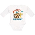 thumbnail image 3 of Inktastic Happy 1st Birthday Monkey Party Theme Boys or Girls Long Sleeve Baby Bodysuit, 3 of 5