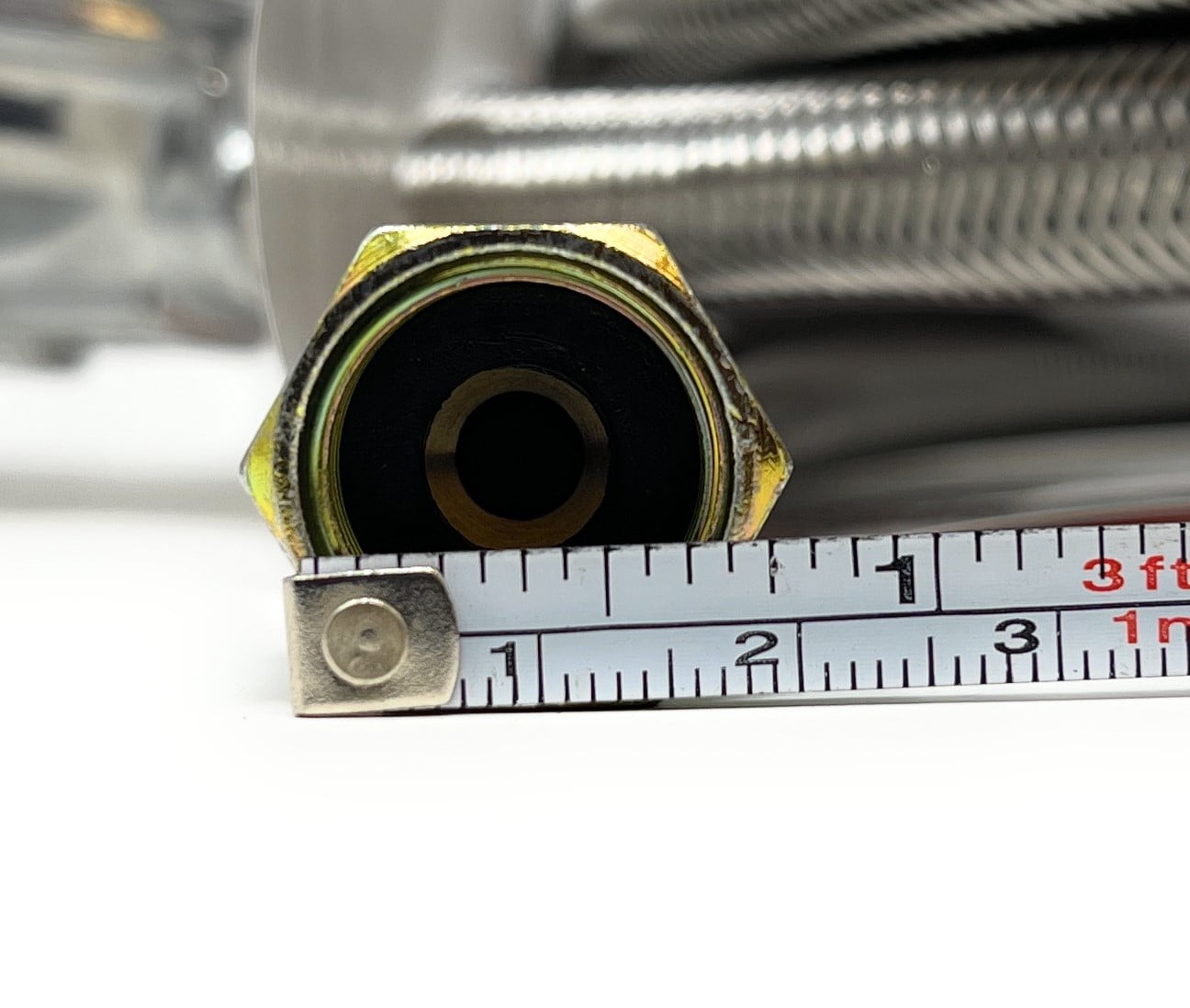 8-FT Universal QCC1 Low-Pressure Propane Regulator with Stainless Steel Braided Hose for Most LP Gas Grills, Heaters, and Fire Pit Tables, 3/8" Female Flare Nut QCC1 x 3/8