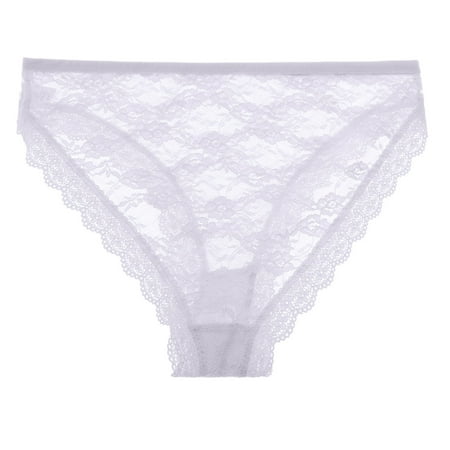 

Boy Shorts Underwear For Women Patchwork Color Solid Knickers Christmas Gift Lace Panty White M