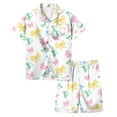 thumbnail image 3 of YUEHUA Girls Valentines Pajamas Silk PJS Set Bow Satin Sleepwear Short Sleeve Jammies for Kids Button-Down Nightwear size 7-8 10-12, 3 of 6