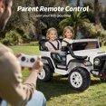 thumbnail image 6 of Hikiddo 2-Seater 24V Kids Ride-on-Car, 400W Electric Ride on Toy Car w/Remote, Bluetooth & LED Lights - White, 6 of 11