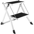 thumbnail image 1 of 2 Step Stool, Folding Step Ladder Mini Steel Stepladders Anti-slip Sturdy Steps Wide Pedal With Portable Handle Lightweight For Home Kitchen Office 25, 1 of 4