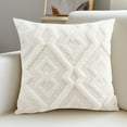 thumbnail image 6 of Btomtd 17.7x17.7 in Solid Color Woven Pillow Case Modern Decorative Pillow Cover for Office Sofa Waist Bedside Cushion Cover Pillowcase, White, 6 of 6