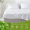 thumbnail image 2 of Simple&Opulence 100% Viscose Made from Bamboo Cooling Fitted Bottom Sheet Only 1 Piece, 15 Inch Deep Pocket for Mattress, Extremely Soft and Breathable(white,Queen), 2 of 6