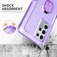 thumbnail image 7 of Feishell Back Case Fit for Samsung Galaxy S23 Ultra,Shock Resistant Hybrid 3-In-1 Rotatable Finger Ring Kickstand Support Magnetic Car Mount Anti-Scratch Protective Phone Cover,Purple, 7 of 7
