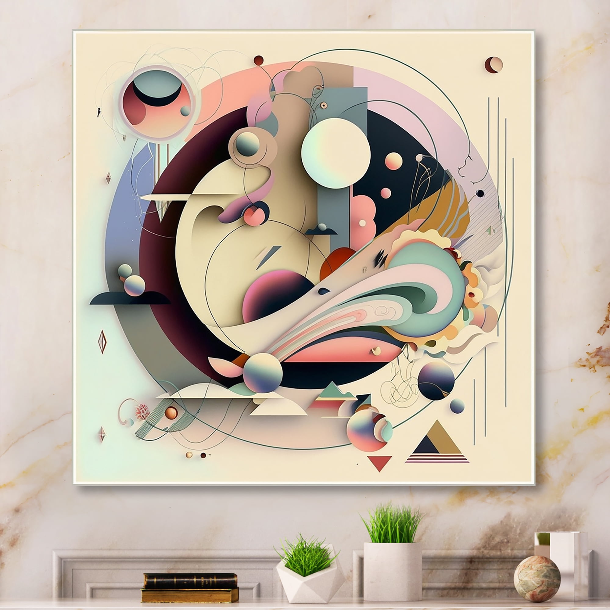 Designart Pastel Art Deco I Canvas Wall Art