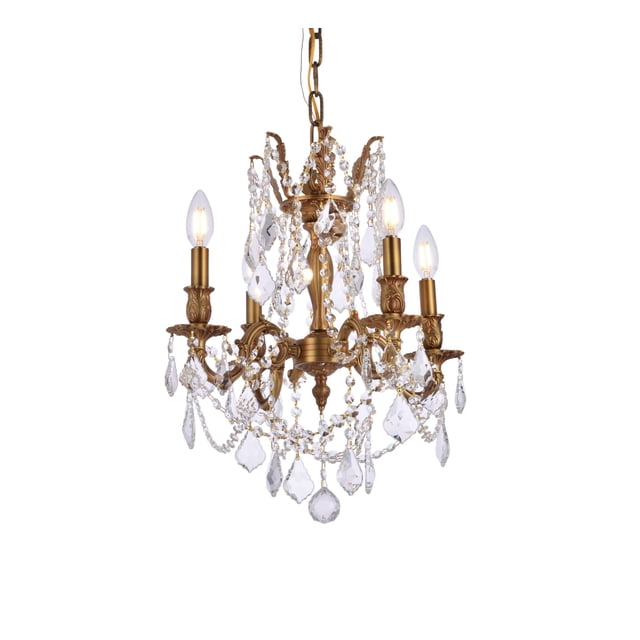 Elegant Lighting Rosalia 17" 4 Light Royal Crystal Chandelier