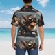 thumbnail image 4 of Balery Steampunk Squirrel Pilot Camisas hawaianas de manga corta para hombre, camisas playeras de corte holgado, camisas de vacaciones con botones,Medium, 4 of 7
