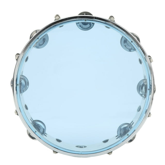 Handheld Percussion, Metal ABS Wide Accessibility Tambourine Flat Appearance For Birthday Party Blue