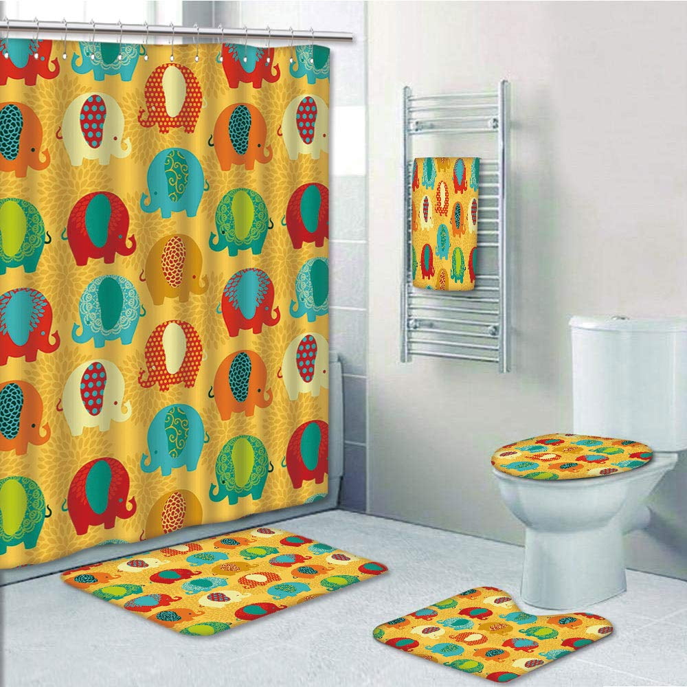 PRTAU Kids African Elephants with Asian Ornate Cartoon Jungle Mammal