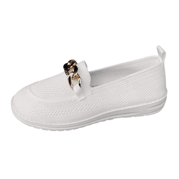 Siilsaa Womens Sneakers Slip On Shoes Ladies Flat Comfy Casual Loafers Trainers Sneakers White,9