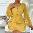 thumbnail image 5 of Summer Dresses for Women Maxi Dress V-Neck Floral Dress Short Skirt Corset Long Sleeves, 5 of 7