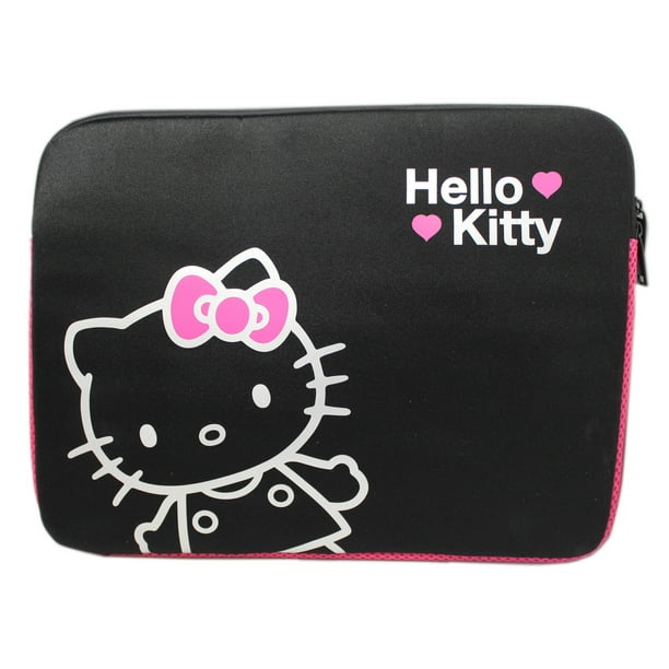 Hello Kitty Black and Pink Padded Laptop/Notebook Case (12