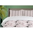 thumbnail image 4 of Ambesonne Easter Bunny Duvet Cover Sets, Bunnies Doodle, 2-Queen, Rose Charcoal Grey, 4 of 7