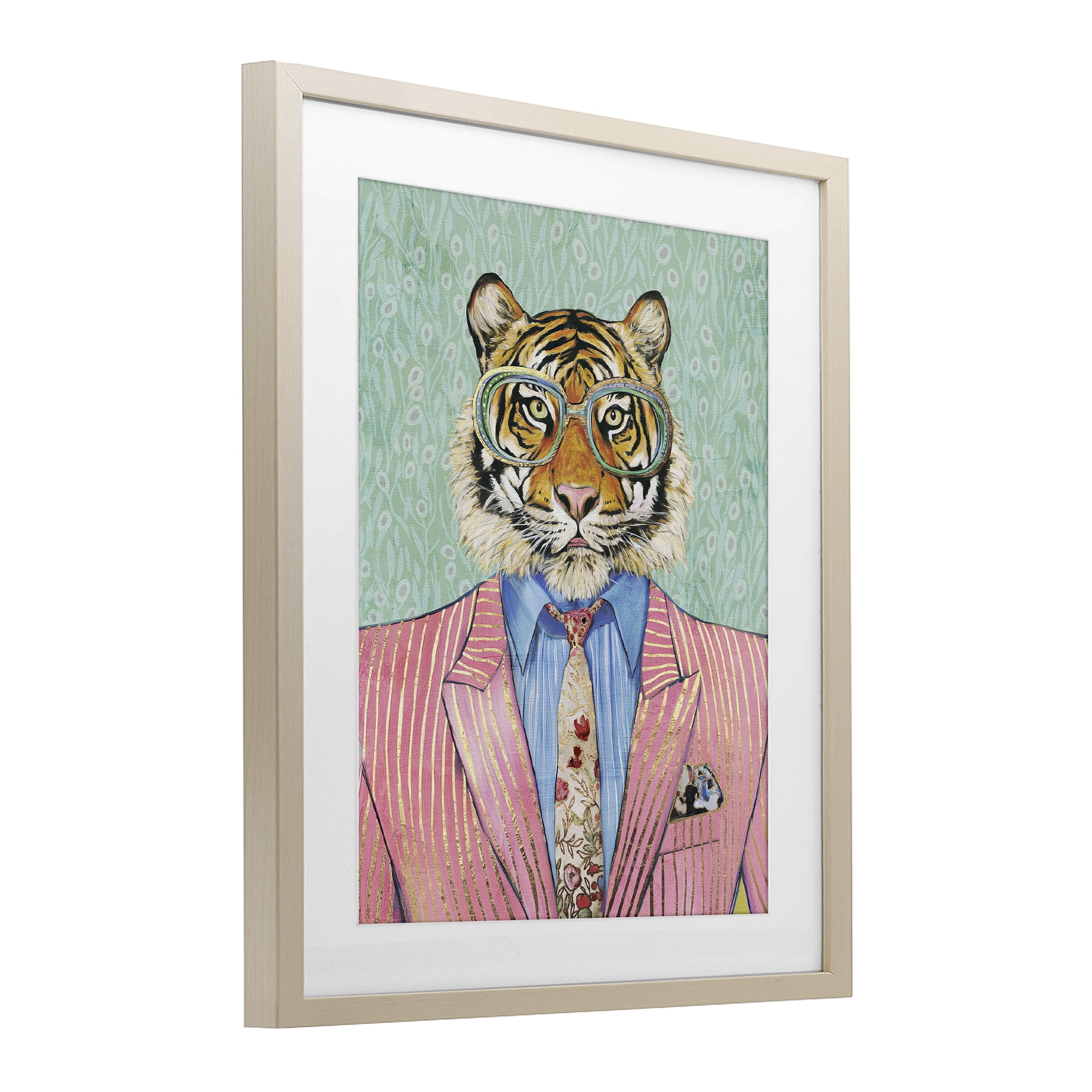 Stupell Industries Sharp Tiger Outfit Birch Framed Print Under Glass, design by Svetlana Aleynikova