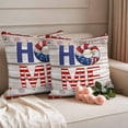 thumbnail image 2 of Independence Day Pillow Covers 2 Pack Blue Red HOME Eagle Stars Patriotic Wooden Pillowcase Waterproof Outdoor Throw Pillow Cover for Patio Garden Square Cushion 26”x26”, 2 of 9