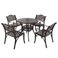 thumbnail image 2 of PULUOMIS 5 Piece Outdoor Patio Bistro Set include 35" Bistro Dining Table and 4 Backyard Garden Chairs Set, 2 of 5