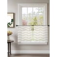 thumbnail image 2 of Sheer Curtains 45 Inch Length 2 Panels Set for Kitchen, Cream Moire Semi Sheer Curtains for Windows, Water Ripple Stripe Farmhouse Voile Window Treatments Rod Pocket Curtain, 2 of 7