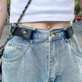 thumbnail image 2 of Waist Belt Buckle Free Adjustable Belt Unisex Elastic Belts Black, 2 of 5