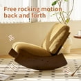 thumbnail image 2 of Rocking Recliner Chair for Adults, Upholstered Corduroy Fabric Seating Glider Rocker with High Backrest, Reading Chair Modern Nursery Accent Sofa Chairs Glider for Living Room (Orange), 2 of 9