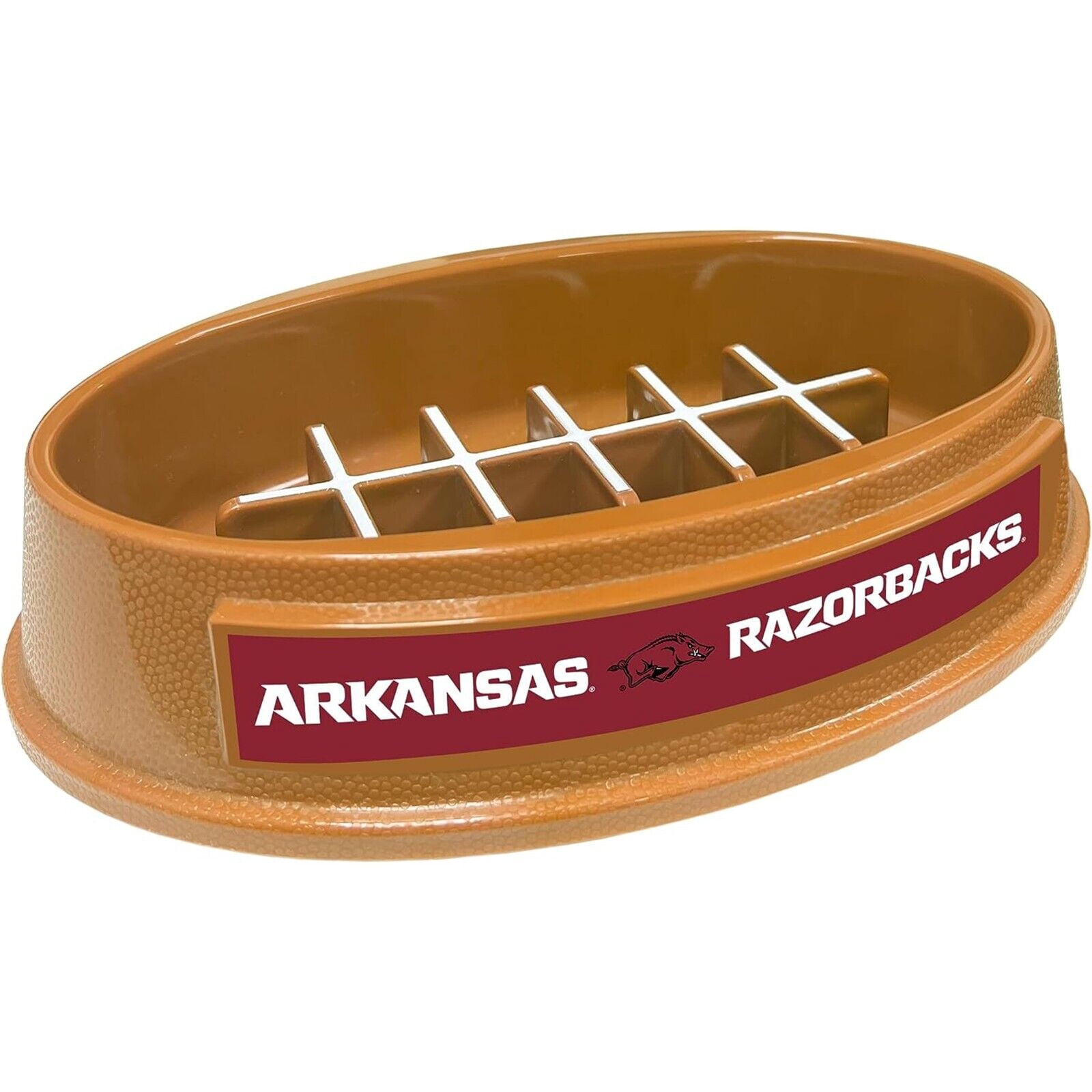 Pets First NCAA Arkansas Razorbacks Super-Bowl Slow Feeder Bowl for Dogs and Cats with Non-Slip Mat
