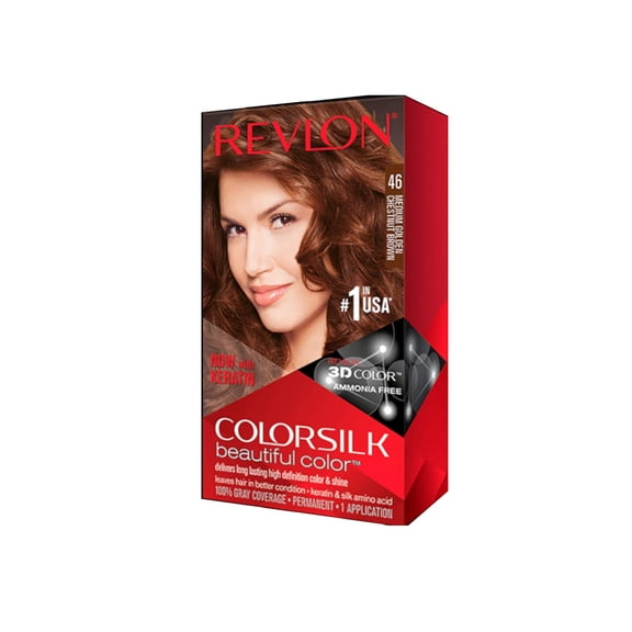 Revlon Colorsilk Beautiful Color 46 Medium Golden Chestnut Brown (Value Pack Of 6)