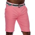 thumbnail image 2 of 9 Crowns Men's Flat Front Slim Fit Stretch Belted 10" Shorts (Dusty Rose, 38), 2 of 4