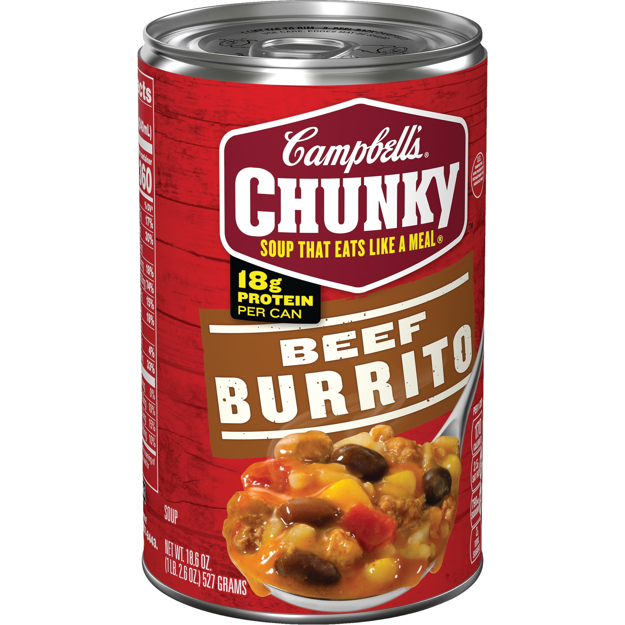 Campbell's Chunky Soup, Beef Burrito Soup, 18.6 Ounce Can