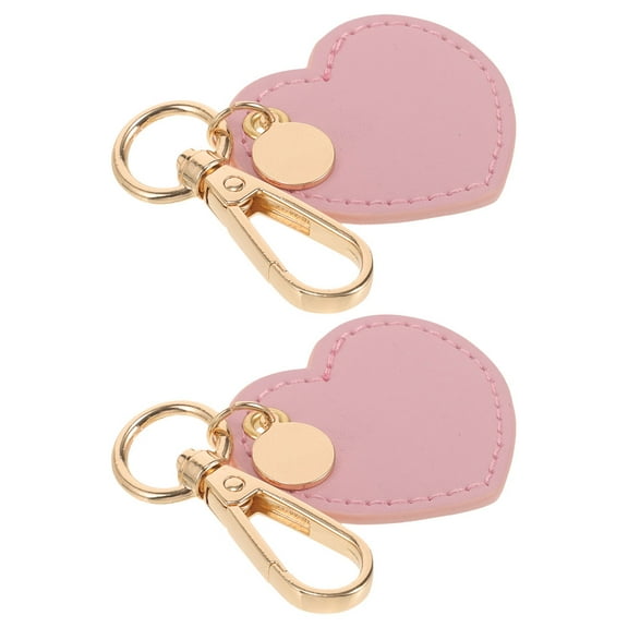 HEMOTON 2 Pcs Ornaments Heart Key Chain Bag Charm Miss Father 9.00X4.50X1.00CM Pink