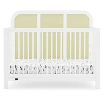 Simmons Kids Theo 6-in-1 Convertible Crib - Greenguard Gold Certified, Bianca White/Textured Almond