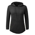 thumbnail image 4 of VNKIDY Women Sweater Long Sleeve Hoodie Shirt Casual Solid Knit Top With Drawstring Design Comfortable For Everyday Wear Casual Knitwear, 4 of 4