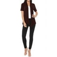 thumbnail image 5 of Women's Short Sleeve Open Front Cardigan Solid Draped Casual Design, 5 of 6