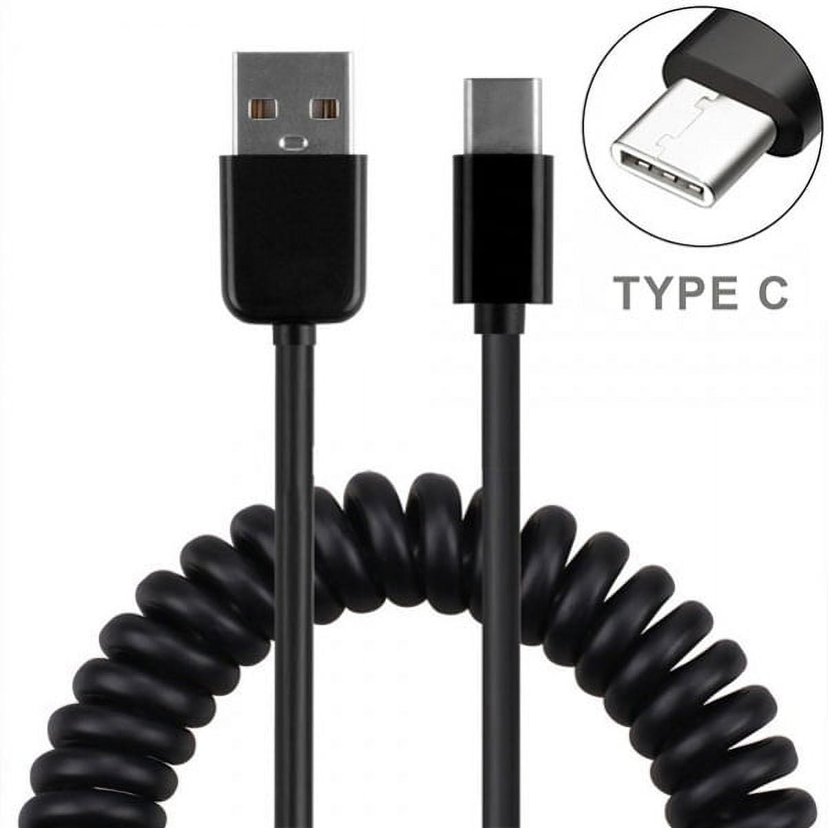 For Google Pixel 7a - Car Charger, 18W Fast USB Port Coiled Cable Type-C Quick Charge DC Socket Power J1V